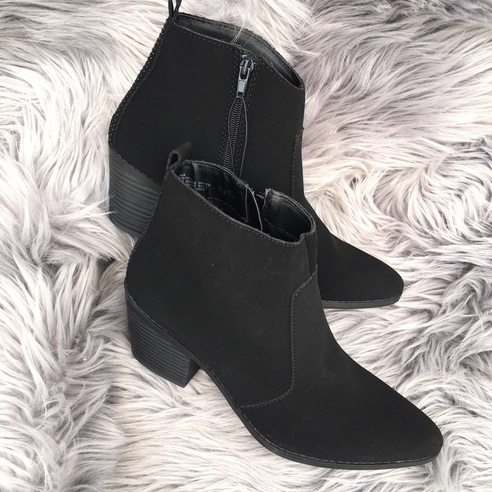 ...me too Black Rhinestone Back Heeled Boots